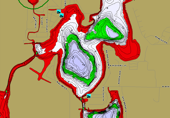 ChartSelect's contour preview for LakeMaster Legacy Great Plains V6 LakeMaster Legacy Region