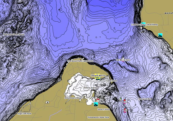 ChartSelect's contour preview for LakeMaster Legacy Wisconsin V8 LakeMaster Legacy Region